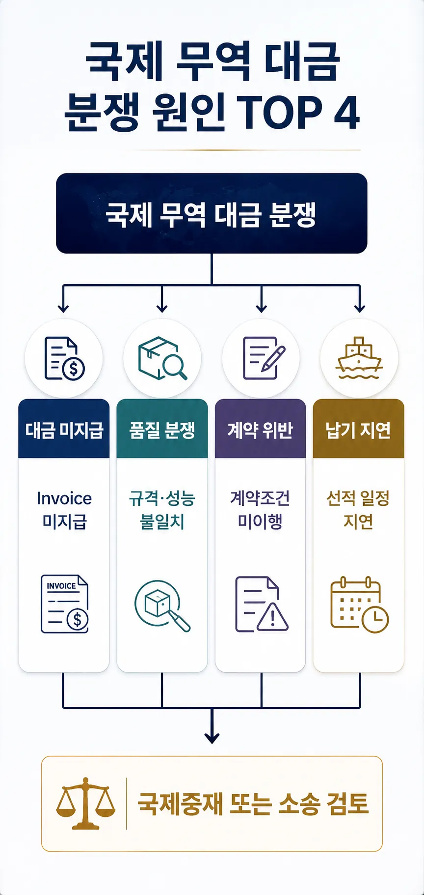 국제 무역 대금 분쟁 중재가 필요한 유형
