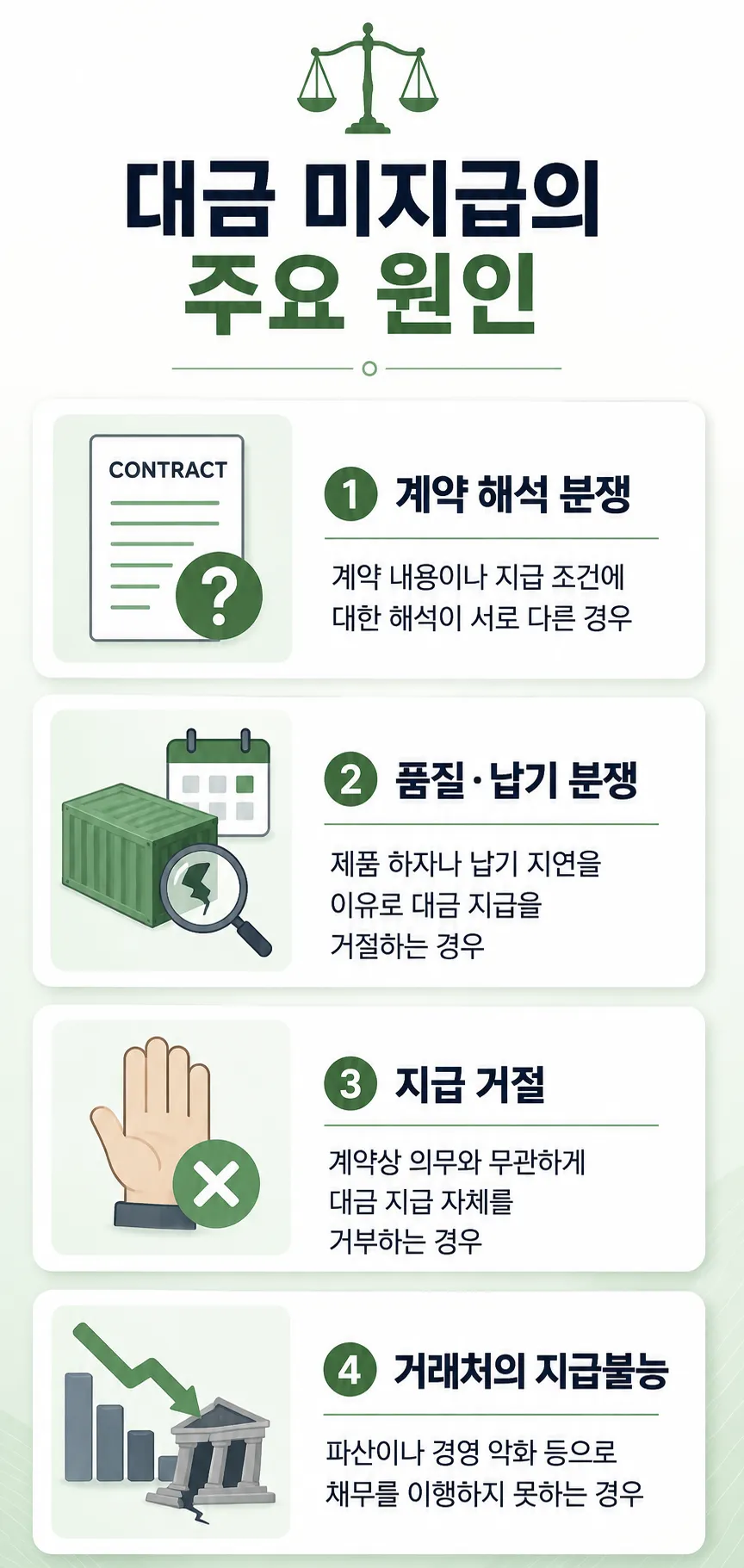 무역대금 미수금 소송의 주요 원인